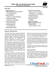 Datasheet SST39LF100-70-4C-WK manufacturer SST