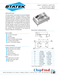 Datasheet LXO manufacturer Statek