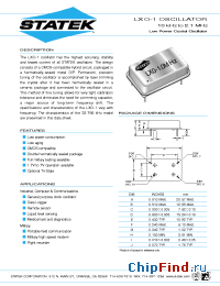 Datasheet LXO-1 manufacturer Statek