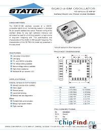 Datasheet SQXO-2-SM manufacturer Statek