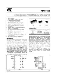 Datasheet 74ACT163TTR manufacturer STMicroelectronics