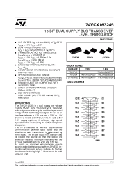 Datasheet 74VCX163245TTR manufacturer STMicroelectronics