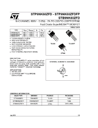 Datasheet B9NK60ZFD manufacturer STMicroelectronics