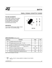 Datasheet BAT74 manufacturer STMicroelectronics