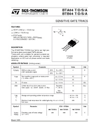 Datasheet BTA04-400A manufacturer STMicroelectronics