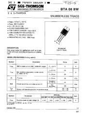 Datasheet BTA08BW manufacturer STMicroelectronics