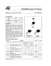 Datasheet BTA12-B производства STMicroelectronics