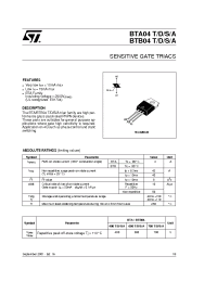 Datasheet BTB04-600S manufacturer STMicroelectronics