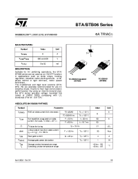 Datasheet BTB06-400B manufacturer STMicroelectronics