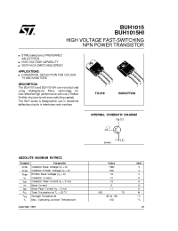 Datasheet BUH1015 manufacturer STMicroelectronics