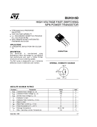 Datasheet BUH315D manufacturer STMicroelectronics
