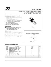Datasheet BUL1403ED manufacturer STMicroelectronics
