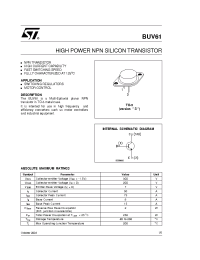 Datasheet BUV61 manufacturer STMicroelectronics