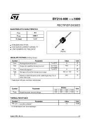Datasheet BY214-1000 manufacturer STMicroelectronics