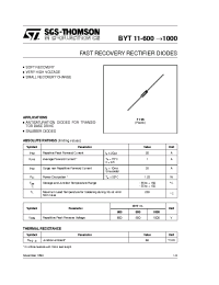 Datasheet BYT11-800 manufacturer STMicroelectronics