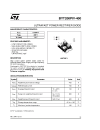 Datasheet BYT200PIV-400 manufacturer STMicroelectronics