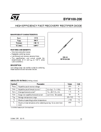 Datasheet BYW100-200RL manufacturer STMicroelectronics