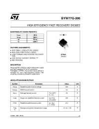 Datasheet BYW77G-200-TR manufacturer STMicroelectronics