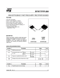 Datasheet BYW77PI200 manufacturer STMicroelectronics