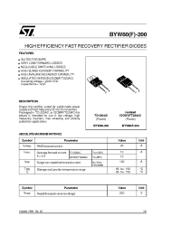 Datasheet BYW80 manufacturer STMicroelectronics