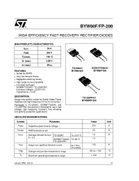 Datasheet BYW80F/FP-200 manufacturer STMicroelectronics