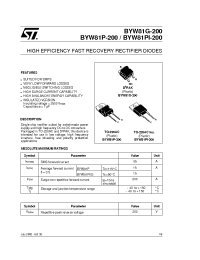Datasheet BYW81G-200 manufacturer STMicroelectronics