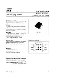 Datasheet ESDA6V1-5P manufacturer STMicroelectronics
