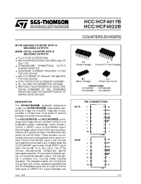 Datasheet HCC4017BC1 manufacturer STMicroelectronics