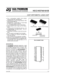 Datasheet HCC40181B manufacturer STMicroelectronics