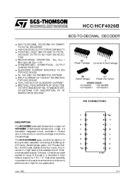 Datasheet HCC4028B manufacturer STMicroelectronics