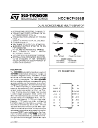 Datasheet HCC4098B manufacturer STMicroelectronics