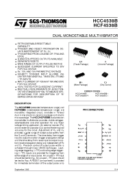 Datasheet HCC4538 manufacturer STMicroelectronics