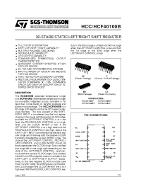 Datasheet HCF40100B manufacturer STMicroelectronics