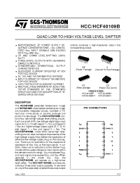 Datasheet HCF40109B manufacturer STMicroelectronics