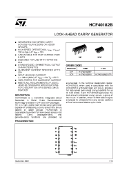 Datasheet HCF40182BEY manufacturer STMicroelectronics