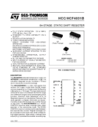 Datasheet HCF4031B manufacturer STMicroelectronics
