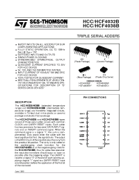 Datasheet HCF4032BC1 manufacturer STMicroelectronics