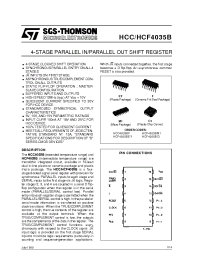 Datasheet HCF4035BEY manufacturer STMicroelectronics