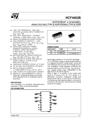 Datasheet HCF4052M013TR manufacturer STMicroelectronics