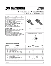 Datasheet IRF520 manufacturer STMicroelectronics