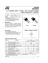 Datasheet IRF640 производства STMicroelectronics