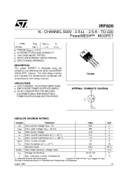 Datasheet IRF820 manufacturer STMicroelectronics