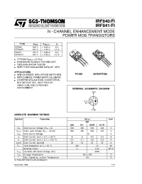 Datasheet IRF841FI производства STMicroelectronics