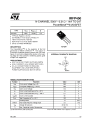 Datasheet IRFP450FI manufacturer STMicroelectronics