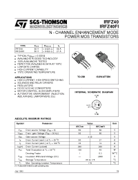 Datasheet IRFZ40 manufacturer STMicroelectronics