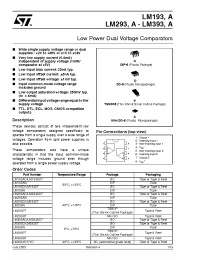 Datasheet LM193 manufacturer STMicroelectronics