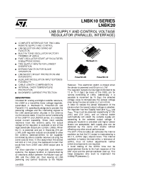 Datasheet LNBK14SP-TR производства STMicroelectronics