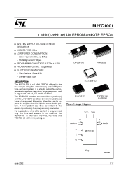 Datasheet M27C1001-60XN1TR manufacturer STMicroelectronics