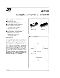 Datasheet M27C322-100P1 manufacturer STMicroelectronics