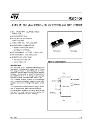 Datasheet M27C400-100B1TR manufacturer STMicroelectronics